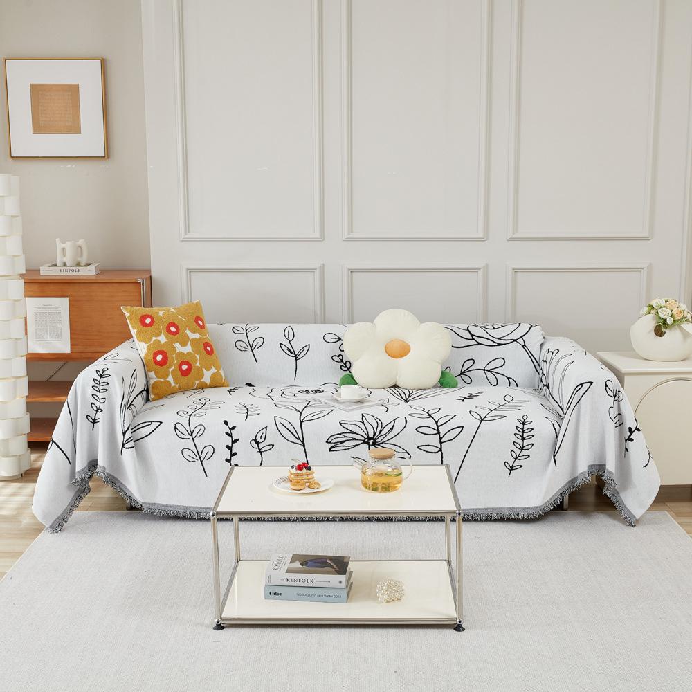 Double-Sided Chenille Sofa Cover Cloth Four Seasons Universal Simple Modern Love Sofa Cover All-Inclusive Universal Backrest Blanket