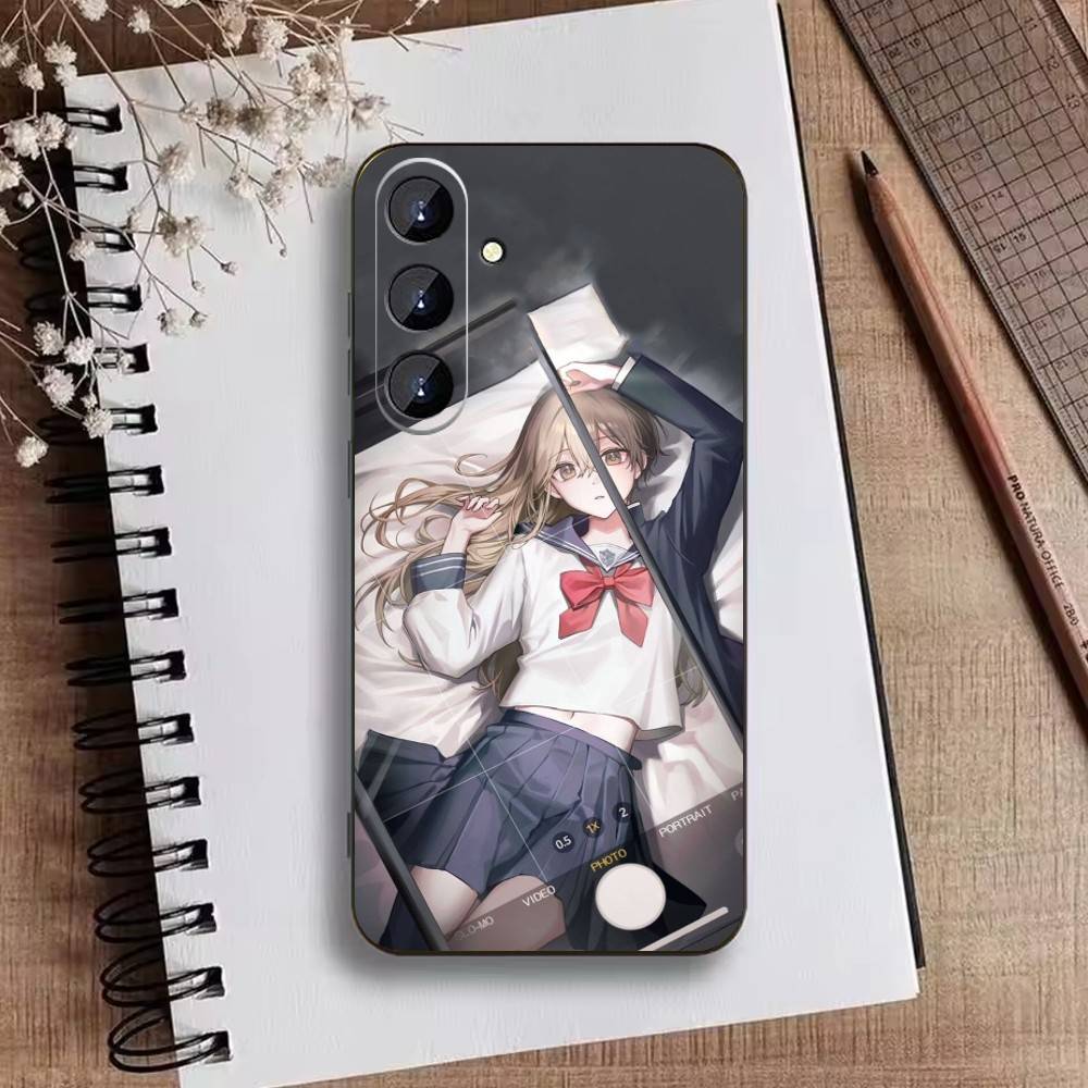 Anime F Phone Case For Samsung Galaxy A73,A21s,A22,A31,A52,A53,A71,A41Soft Black Shell