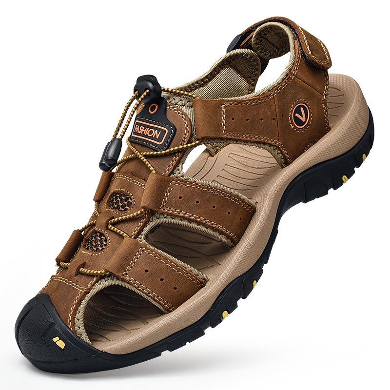 Fashion 2024 Genuine Leather Men Shoes Summer New Large Size Men's Sandals Men Sandals Fashion Sandals Slippers Big Size 38-47