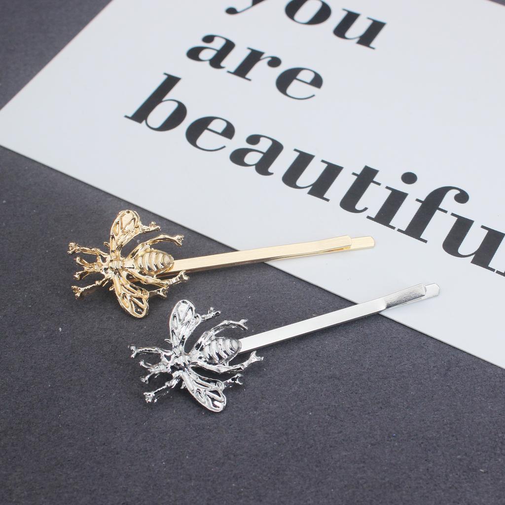 Vintage Gold Color Bee Hair Clips For Bride Wedding Elegant Hair Pin Side ClipAccessories Metal Barrettes Decoration Women Gift