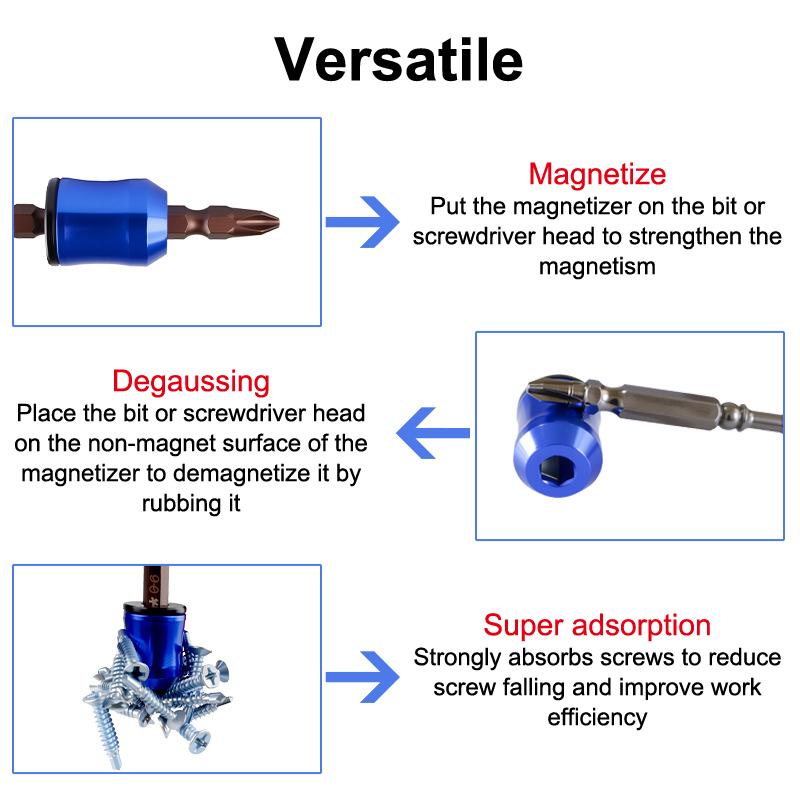 1Pcs Magnetic Screw Rings Magnetized Ring Screwdriver Bits Aluminum Alloy 6.35mm Shank Screw Bit Magnetic Magnetizer
