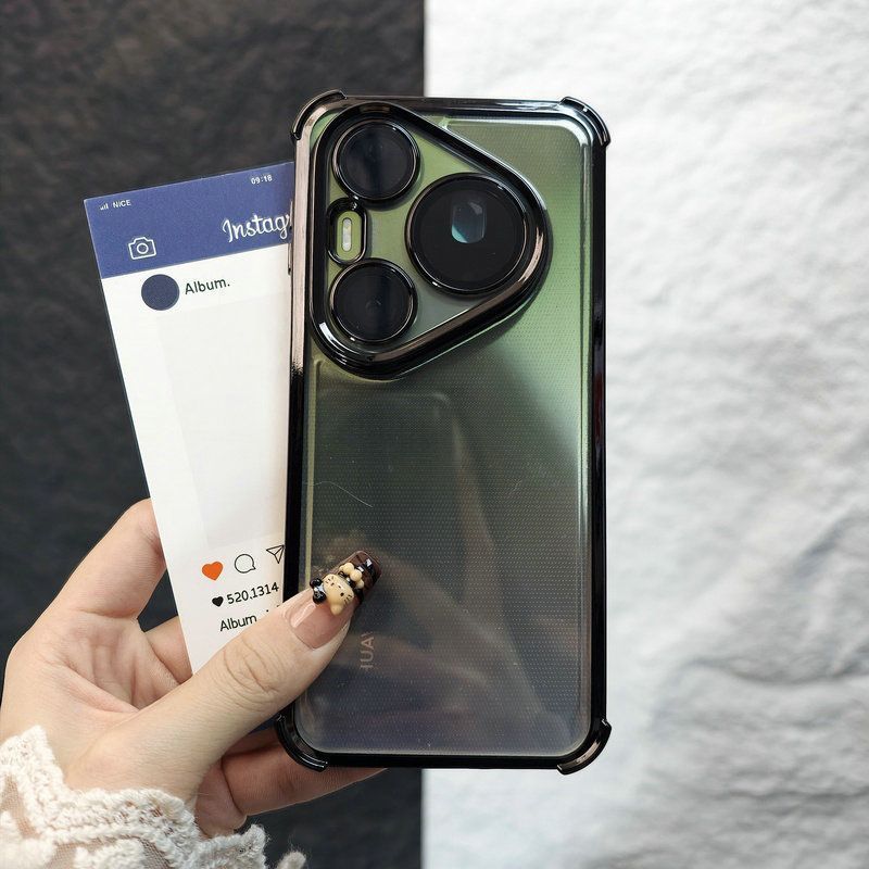 For Huawei Pura 90 Pro/90Pro Max 80 80Pro 80Ultra Case Luxury Electroplated Transparent Frame Anti-yellowing Shockproof Cover