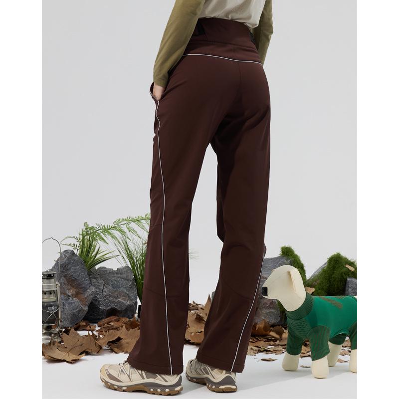 Water-Repellent Durable Outdoor Micro-Flare Pants with Autumn/Winter Velvet Warmth