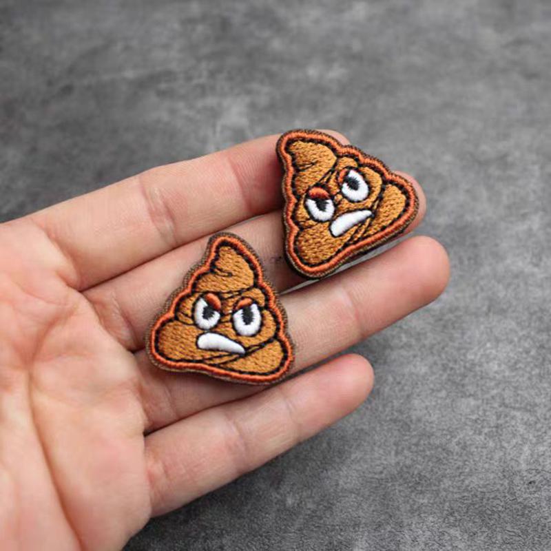 

10Pcs Mini Poop Angry Expression Embroidery Patch DIY Creative Applique Backpack Sewing Patches