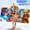 Anime Uzumaki Naruto Print Beach Towel, Large Soft Quick Dry Towel for Beach Camping Swimming