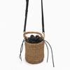 Bohemian Crossbody Bag with for Women Woven Straw Bucket Bags Female Rattan Wicker Bamboo Handle Beach Bags New