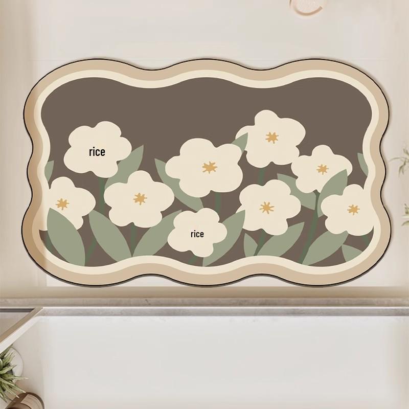 

Premium Diatom Mud Bathroom Mat: Water-Absorbing, Anti-Slip, Quick-Drying, Stain-Resistant Foot Pad for Restrooms. 40*60cm