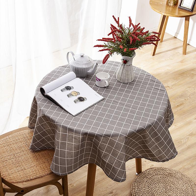 Polyester Cotton Imitation Linen Table Cloth Round Tablecloth Printed Fringed Tablecloth Cover Towel