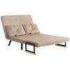 Sleeper Chair, Guest Bed, Wood Armrests, Metal Frame, Up To 120 Kg, 102x73x81cm, Light Brown