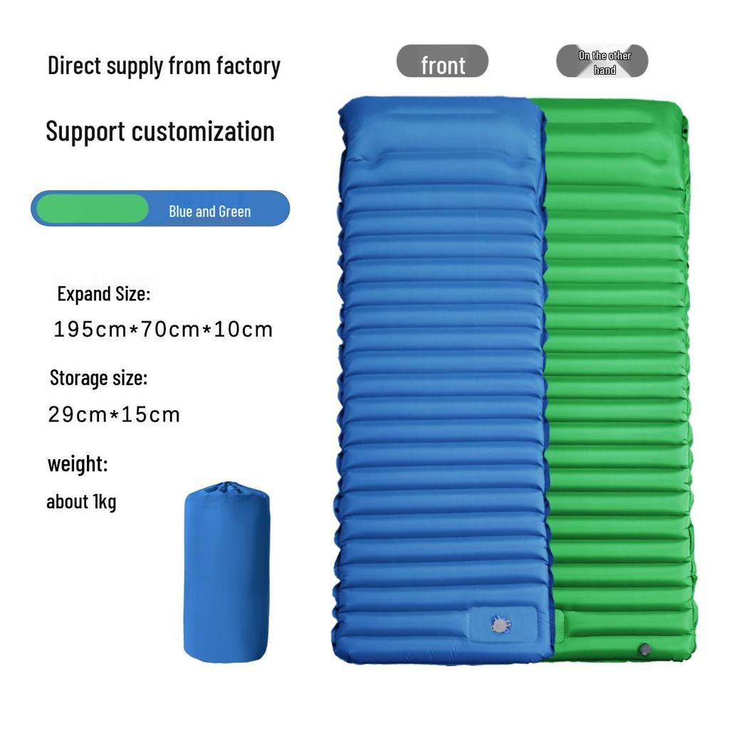 Diamond TPU Inflatable Camping Mat - Foot-Operated, Thickened and Moisture-Proof