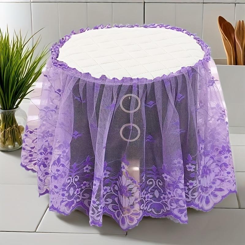 

Элегантный фиолетовый кружевной чехол от пыли для аэрофритюрниц и рисоварок Стильный кухонный декор с цветочными узорами фиолетовый