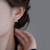 S925 Sterling Silver Bow Zirconia Earrings - Elegant Korean Style for Women