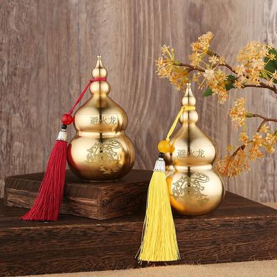 1 PCS Creative Fire-avoiding Dragon Gourd Ornaments Simple Retro Feng Shui Figurines Durable Copper Gourd Miniatures