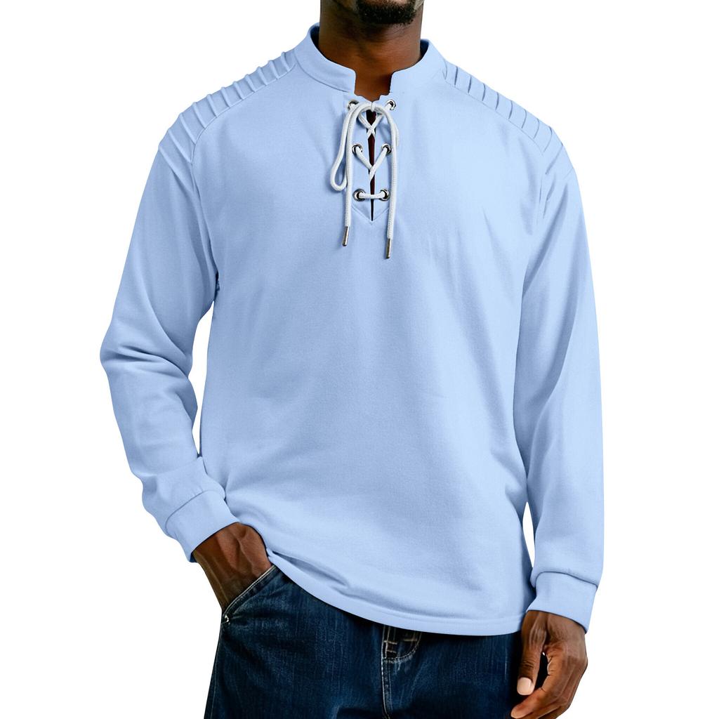 Men's Solid Color Long Sleeve Tops Men's Casual Fashion Long Sleeve Tops