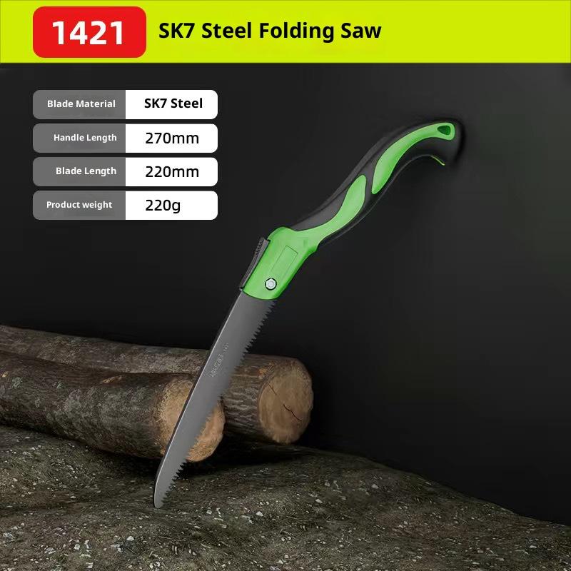 Folding Hand Saw SK7 Steel, Portable Outdoor Garden Pruning Saw Multifunctional Wood Cutter for Tree Trimming Gardening