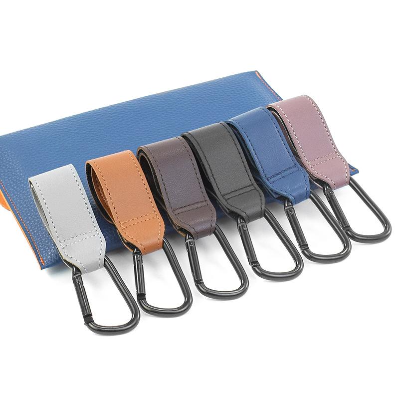 1/2pcs  PU Leather Baby Bag Stroller Hook Stroller Accessories Mummy Pushchair Pram Multifunctional Stroller Hook 360 Degree Rotatable