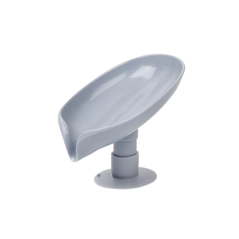 Creative Leaf-shaped Soap Box Perforated Free Standing Suction Cup Drain Bathroom Storage Soap Rack Laundry Soap Box