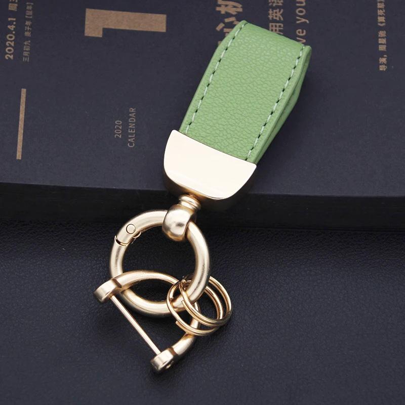 1PC Goat Pattern High-end Keyring New French Car Keychain Hardware Key Holder High Quality Lambskin Leather Keychain