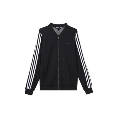 Neo Gestreifte Lässige Zip-Up Langarmjacke Herrenjacken Schwarz CV9045