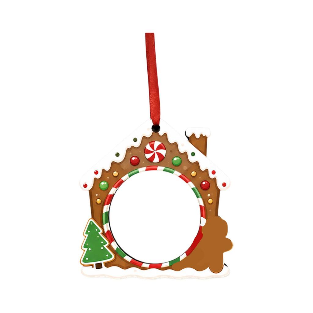 Christmas Wooden Photo Hanging Ornament for Holiday Tree and Wall Decor