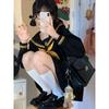 Longpen School Authentic Sailor Lolita Yellow Pleated Classic Cosplay Long JK Sailor School Lolita Costume for Photo Cultural Halloween Uniform, Suit,