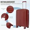 20"/24"/28" 3-Piece PP Spinner Luggage Set – Sizes with Side Handles, Hanging Hooks & Protective Feet – Integrated Combination Lock (Red)