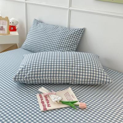 Thicken Non Slip Fitted Sheet 120/150/180cm Skin-friendly Bed Cover Plaid Style Washed Cotton Home Bed Linen Home Bedroom Use