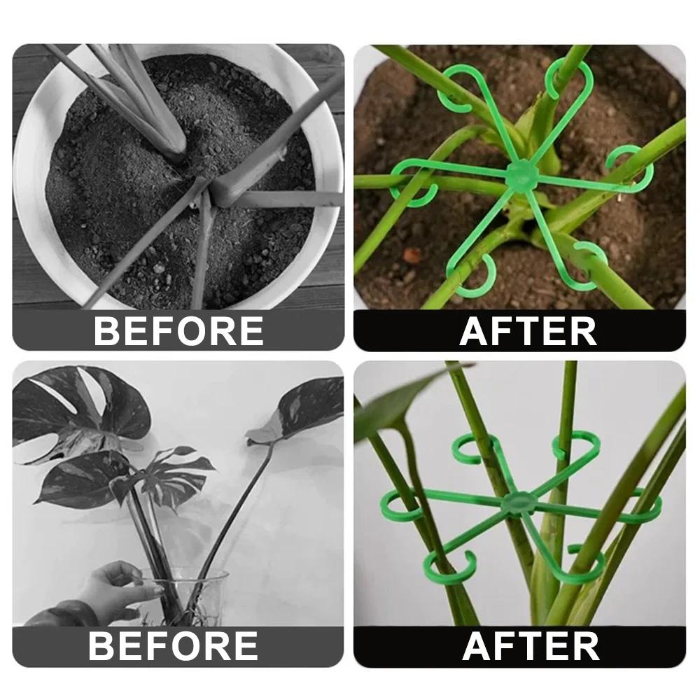 Flower Plant Stem Support Stakes Climbing Houseplant Stand Frame Plastic Garden No Stake Trellis Indoor Plant Holder Rack Hoops