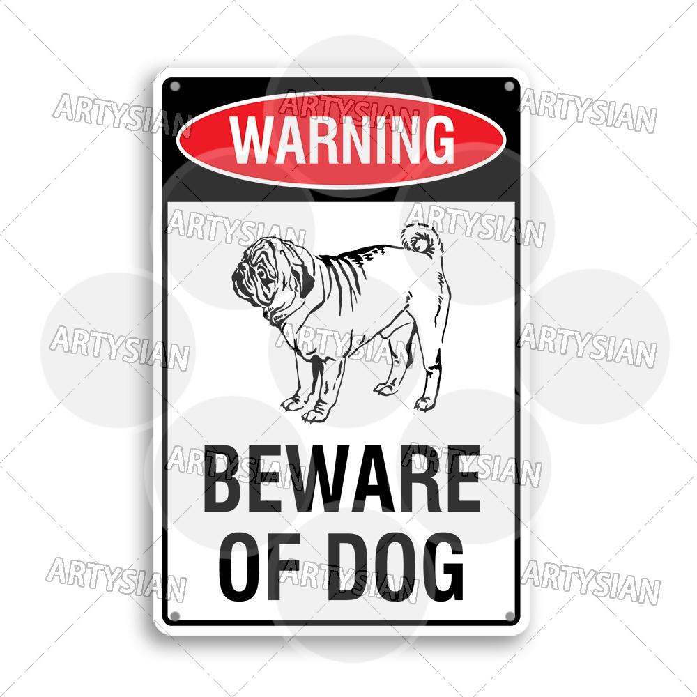 Beware of Dog Metal Sign Rottweiler GSD Golden Beagle Bulldog Pit Bull Poodle Bullmastiff Bloodhound Yorkie Border Collie Schn