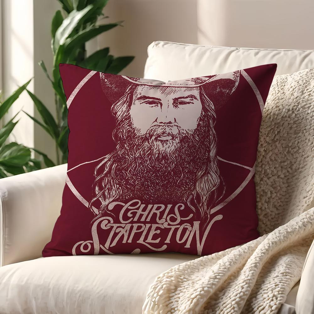 Guitarist C-Chris S-Stapleton Pillow Case Home Sofa Living Room Office Shop Cover Printing Comfort Decoration Nordic Simplicity