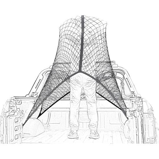 Highly elastic cargo net, simple truck bed cargo net storage rack, suitable for daily light trucks, 4'x4' can be stretched to 7'x7' (single layer)