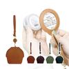 Extendable Reading Magnifying Glass Easy-pull Buckle PU Leather Key Chain  Seniors