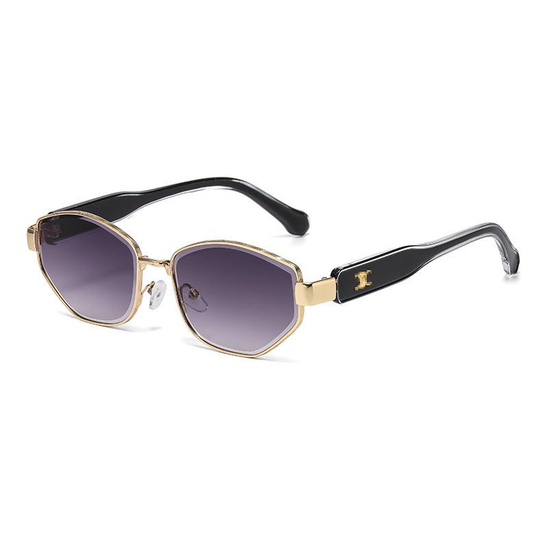 Retro Polygon Sunglasses Women Uv400 Metal Frame Travel Sun Protection For Fashionistas