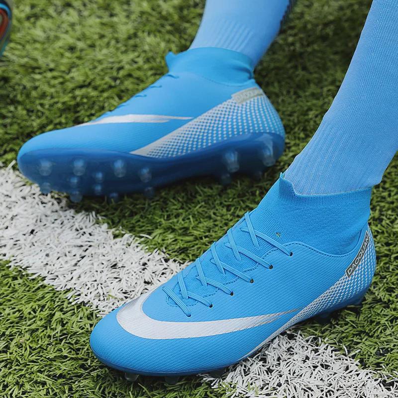 C Ronaldo Boys' High Top AG Football Shoes - Breathable, Neymar Style, Mandarin Duck Design, for Students