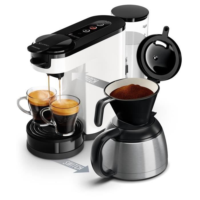 Cafetière à dosette - PHILIPS - SENSEO - HD6592/05 - Switch 2-en-1 dosette & filtre - Blanc
