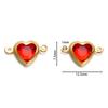 10pcs Stainless Steel Double Holes Heart with Crystal Rhinestones Bracelet Connectors for Necklace Pendants DIY Jewelry Making
