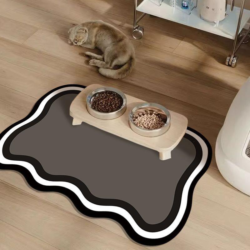 Quick-Dry Diatomaceous Earth Pet Placemat: Water-Absorbent, Non-Slip, Cold-Insulating Mat for Cats and Dogs