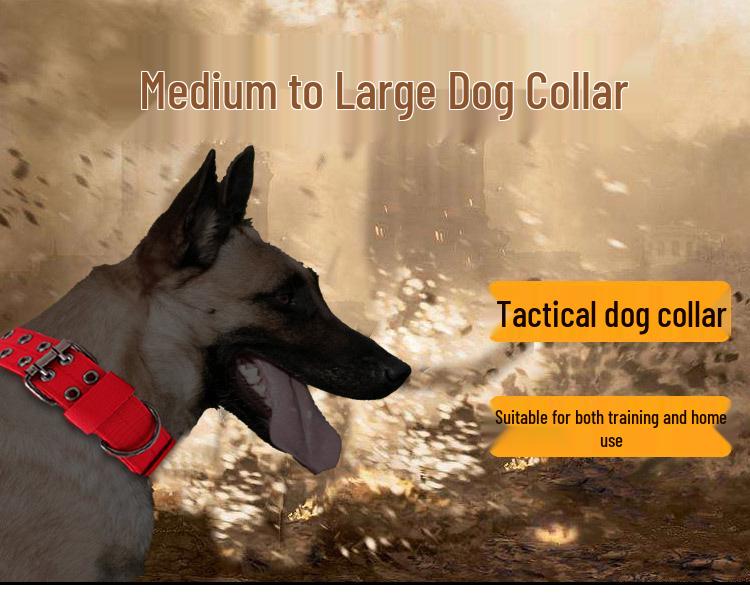 Nylon Wear-Resistant Adjustable Dog Collar for Medium To Large Dogs - Tactical Outdoor Training Collar