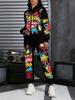 Spring and Autumn New Women's Casual Fashion Zipper Hooded Sweater Sweatpants Set Lightweight and Comfortable