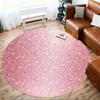 1pc Pink Glitter Round Chair Mat Office Area Rug - Non-Slip, Floor Mat for Office, Bedroom, and Indoor Decor P127214