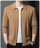 Men's Plus Size Trendy Turn-Down Collar Wool Cardigan Jacket – Casual Knitwear Fleece for Autumn/Winter