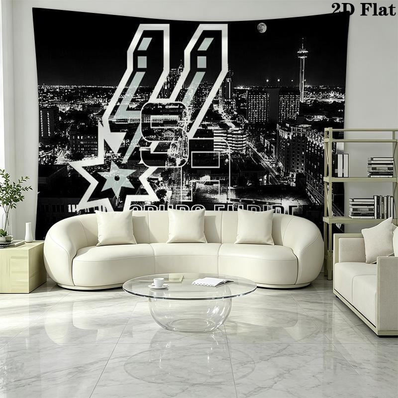 SA Spurs Wall Tapestry Aesthetic Wall Hanging Printed Fabric Blanket Decorative Tapestries for Bedroom Living Room Home Decor