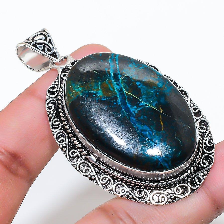 Natural Chrysocolla Gemastone 925 Sterling Silver Jewelry Pendant 2.56 AP-14420