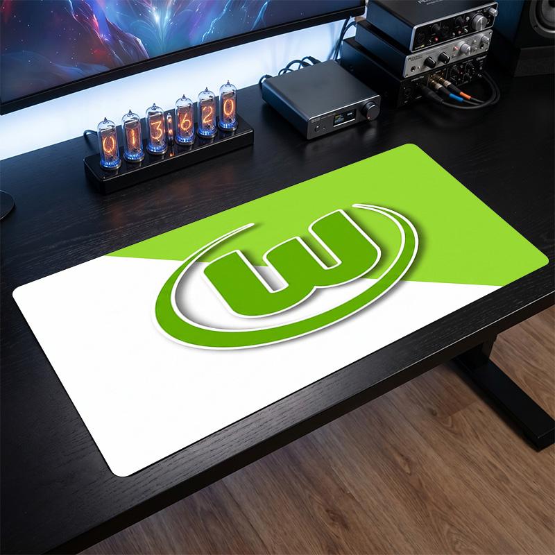 VfL Wolfsburg FC Themenmuster Mauspads, Fußball Logo Design XXL Gaming Schreibtischmatte Rutschfeste Computer-Mauspad