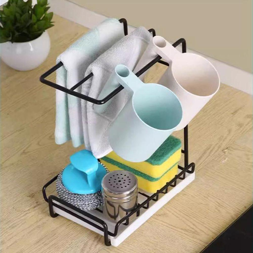 Multi-functional Kitchen Dishcloth Storage Rack Dish Drying Rack  Sink Organization