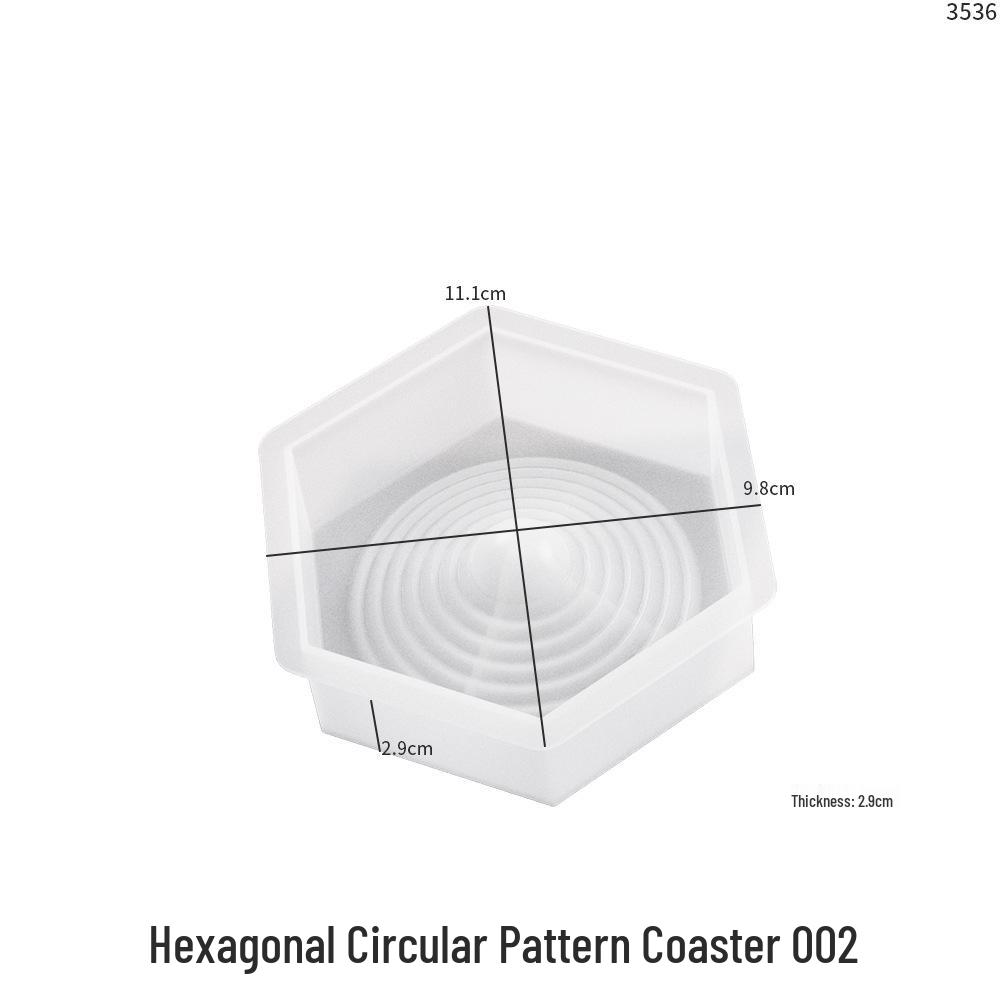 Gypsum Cement Coaster Mold: Hexagonal, Round, U-shaped, Striped Jewelry Display Silicone Mold