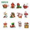Yousheng 12/24/36Pcs Christmas Wooden Hanging Decoration Farmhouse Rustic Holiday Party Winter Xmas Tree North Pole Hanging Ornament Sign