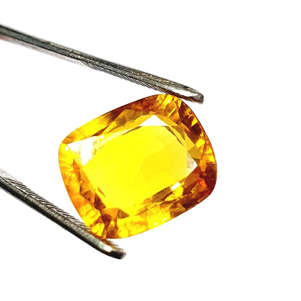 Certified Yellow Citrine 13 Ct Cushion Shape Faceted Cut Loose Gemstone