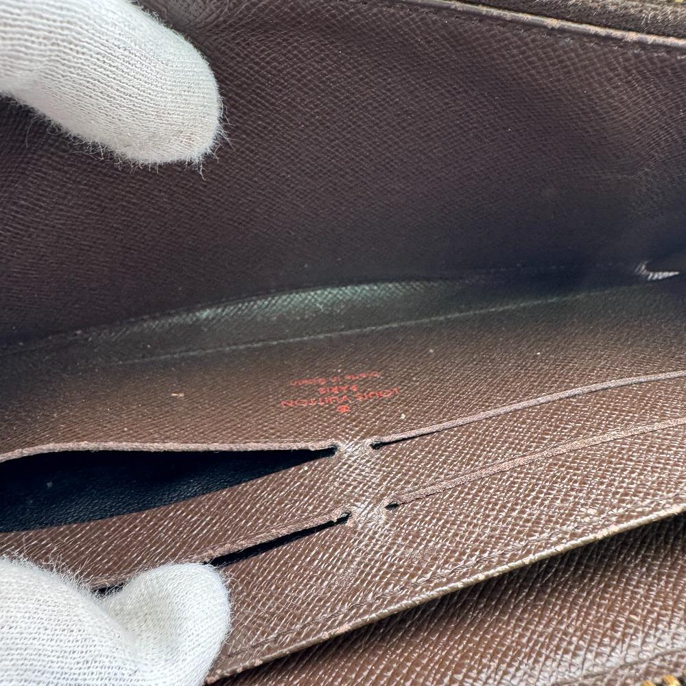 LOUIS VUITTON N60015 Damier leather Zippy wallet Purse Brown leather Used