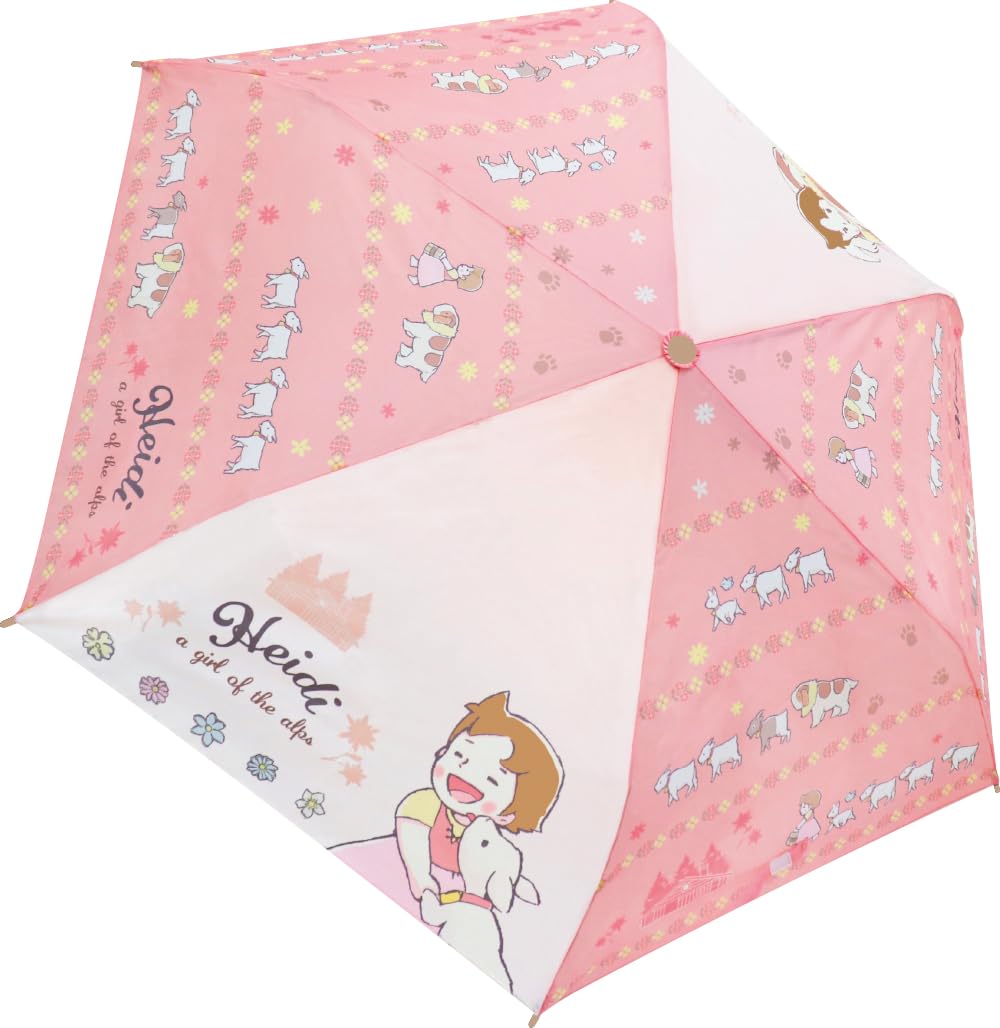 

J s Planning Heidi, Girl of the Alps Folding Umbrella, Flower Pink, 53cm, 90467